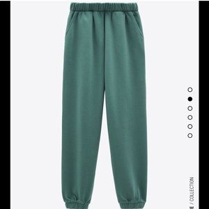 zara green sweatpants